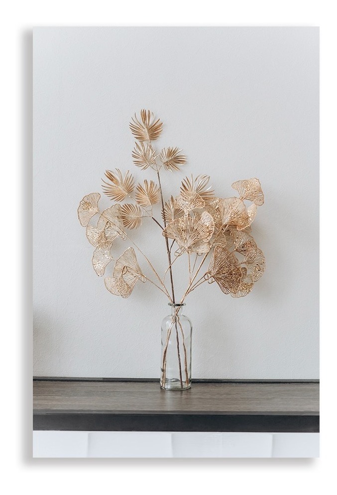 Foto 1 | Cuadro Flores Doradas Canvas Grueso Grande 90x140cm