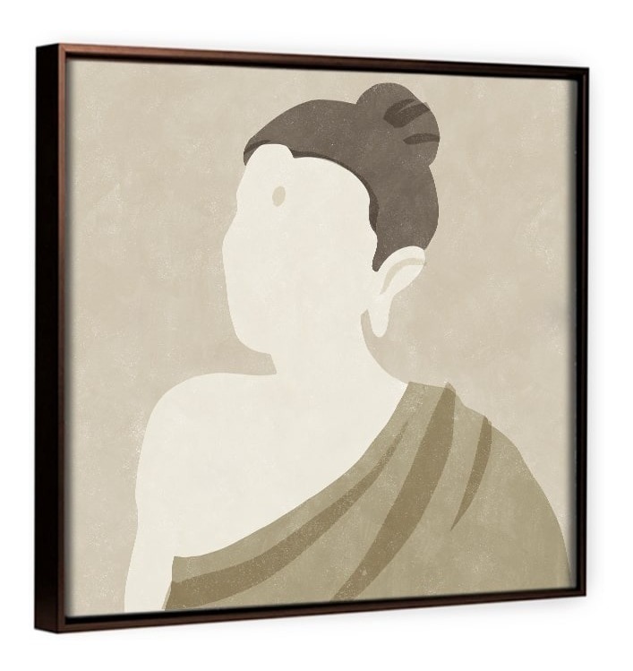 Foto 4 pulgar | Cuadro Buda Minimalista Zen Moderno Hecho En Lienzo Canvas