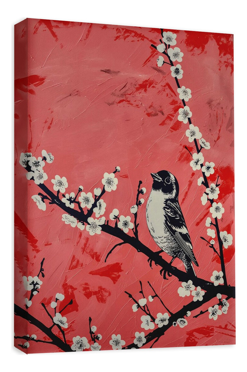 Foto 2 pulgar | Cuadro Decorativo Pajaros De Colores Tipo Oleo Canvas 110x50