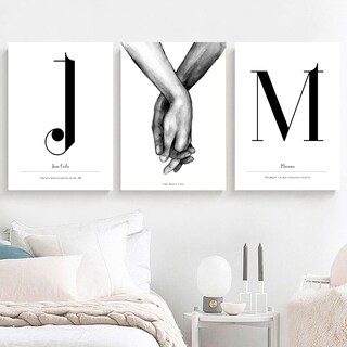 Foto 2 | Set Cuadros Decorativos Iniciales Regalo Parejas Amor Canvas