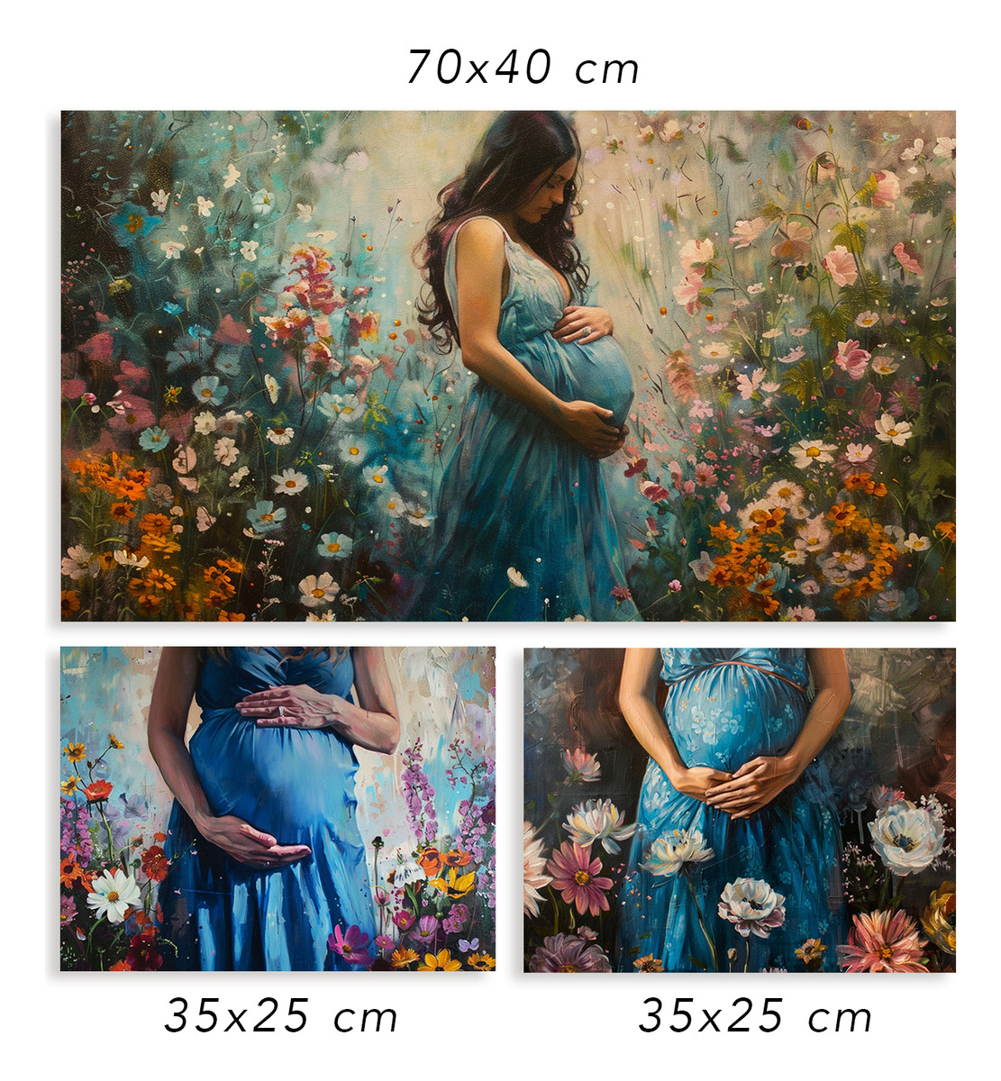 Foto 4 pulgar | Set De 3 Cuadros Consultorio Ginecología Embarazo Canvas