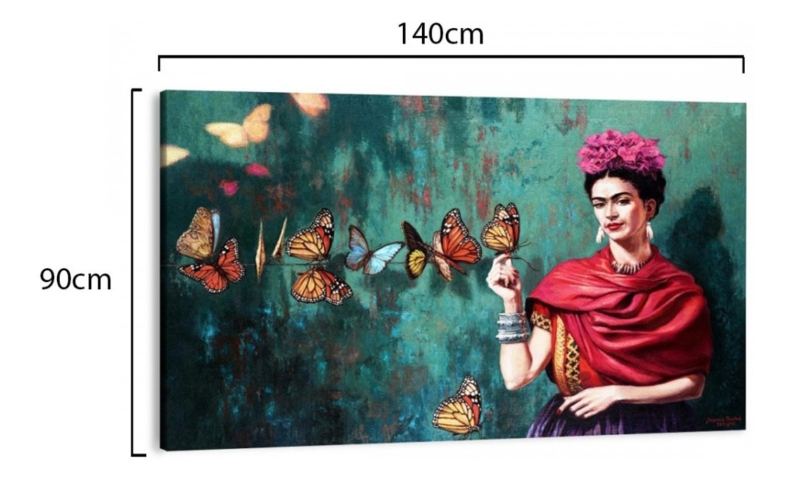 Foto 4 pulgar | Cuadro Canvas Frida Kahlo Grande En  Lienzo Artistico Con Ba