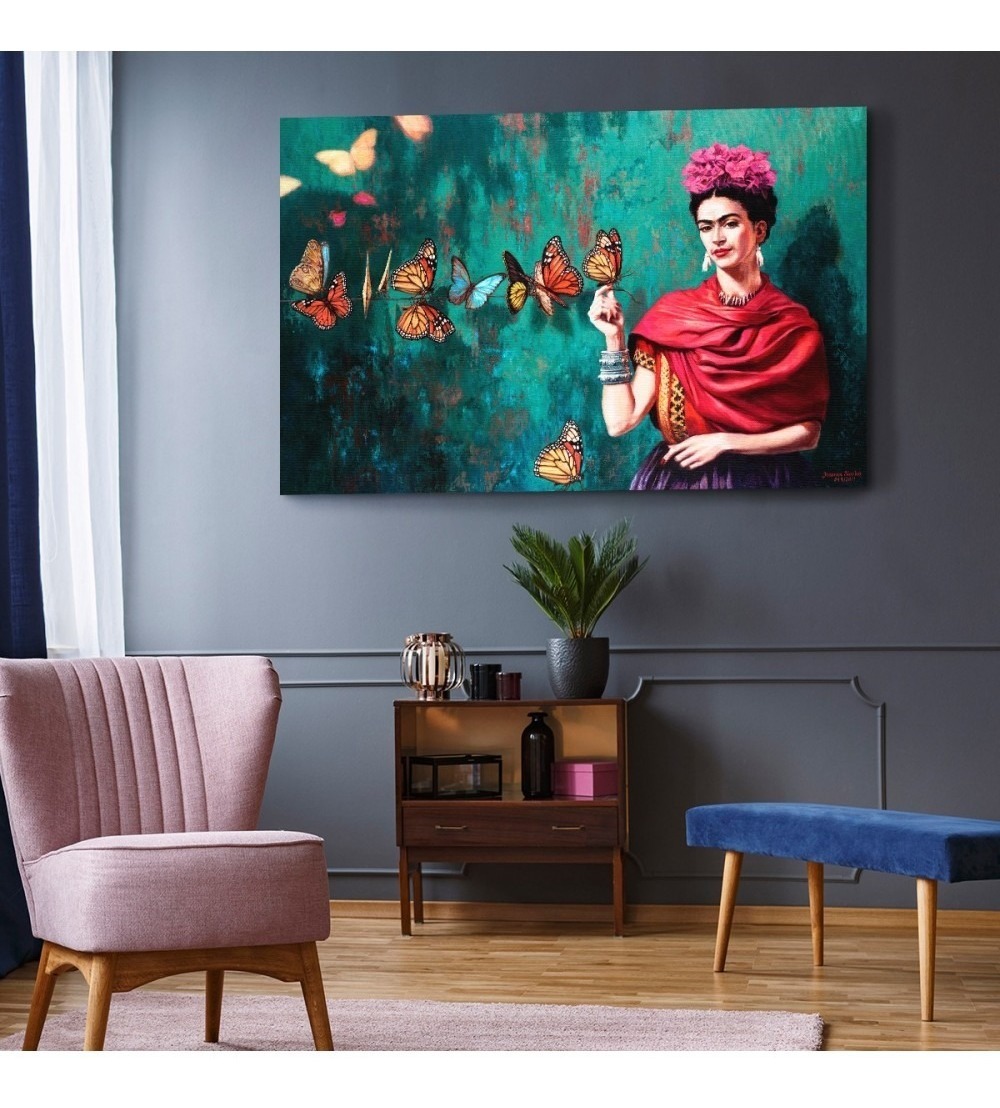 Foto 5 pulgar | Cuadro Canvas Frida Kahlo Grande En  Lienzo Artistico Con Ba