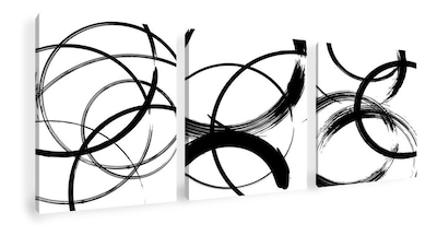 Foto 1 | Cuadros Minimalistas Abstractos Modernos Canvas Tipo Galeria Color B&n