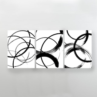 Foto 4 | Cuadros Minimalistas Abstractos Modernos Canvas Tipo Galeria Color B&n