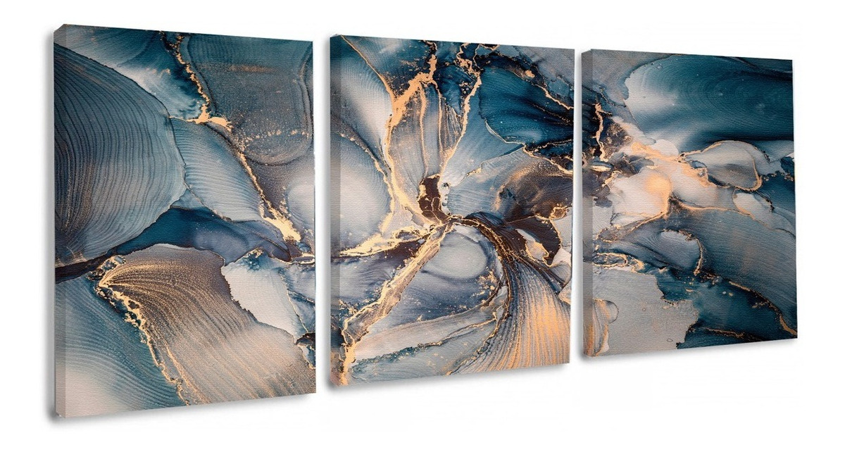 Foto 4 | Tríptico Cuadros Canvas Arte Abstracto Moderno Hd Premium