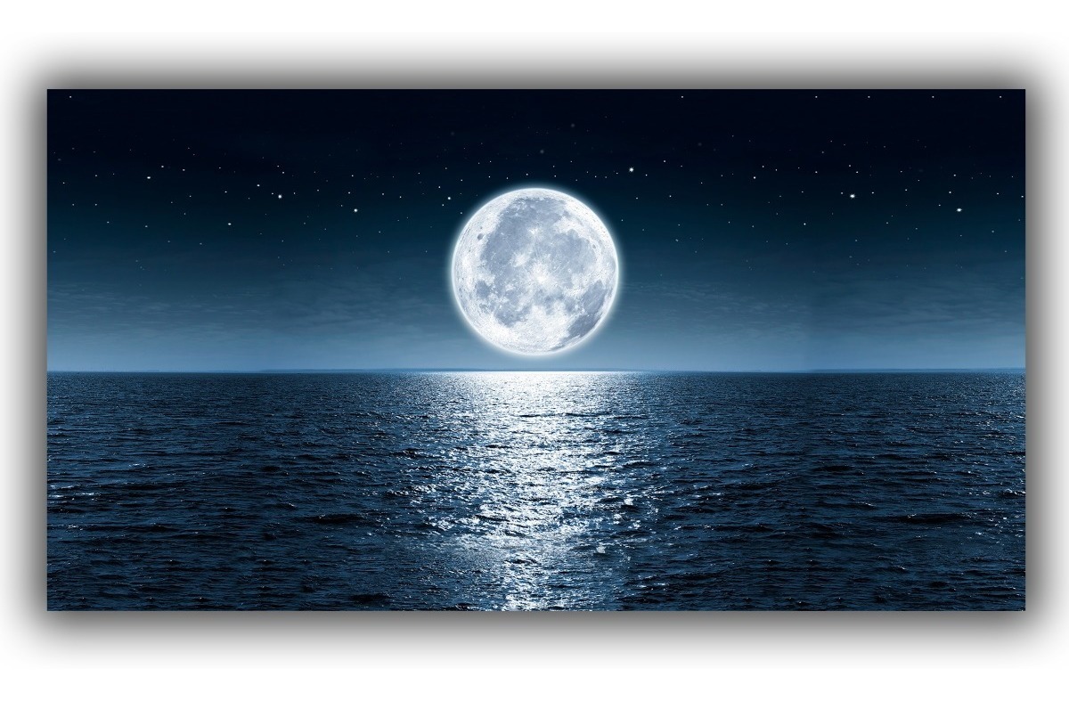 Foto 4 | Cuadro Decorativo Luna Naturaleza Playa Mar Minimalista Sala