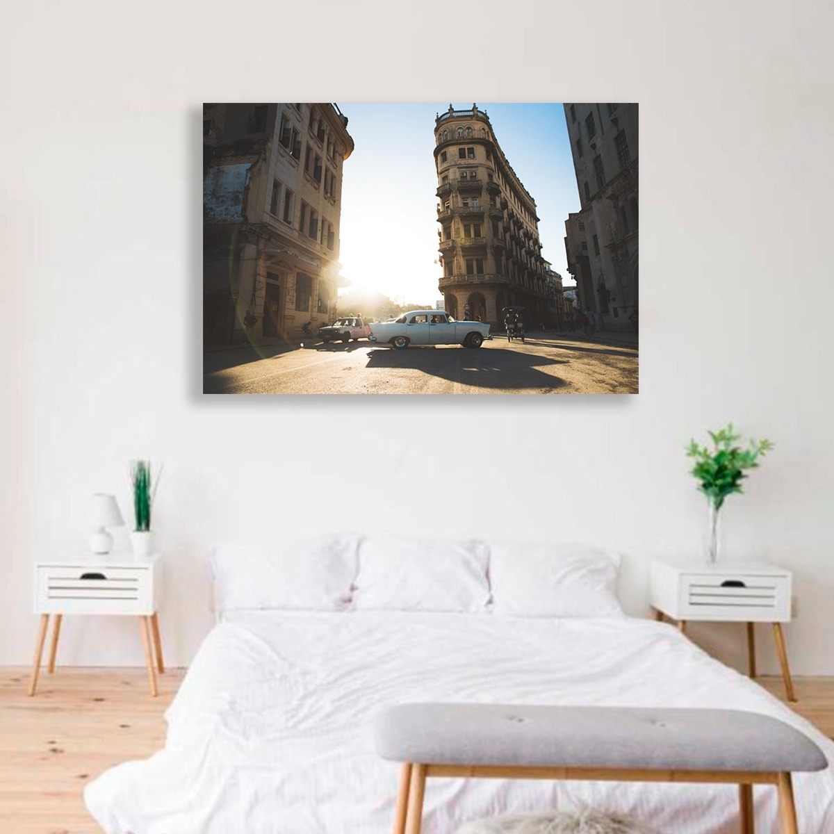 Foto 4 | Cuadro Carro Vintage Cuba Sala Recamara Canvas Grueso 60x90 Color Multicolor Armazón Bastidor
