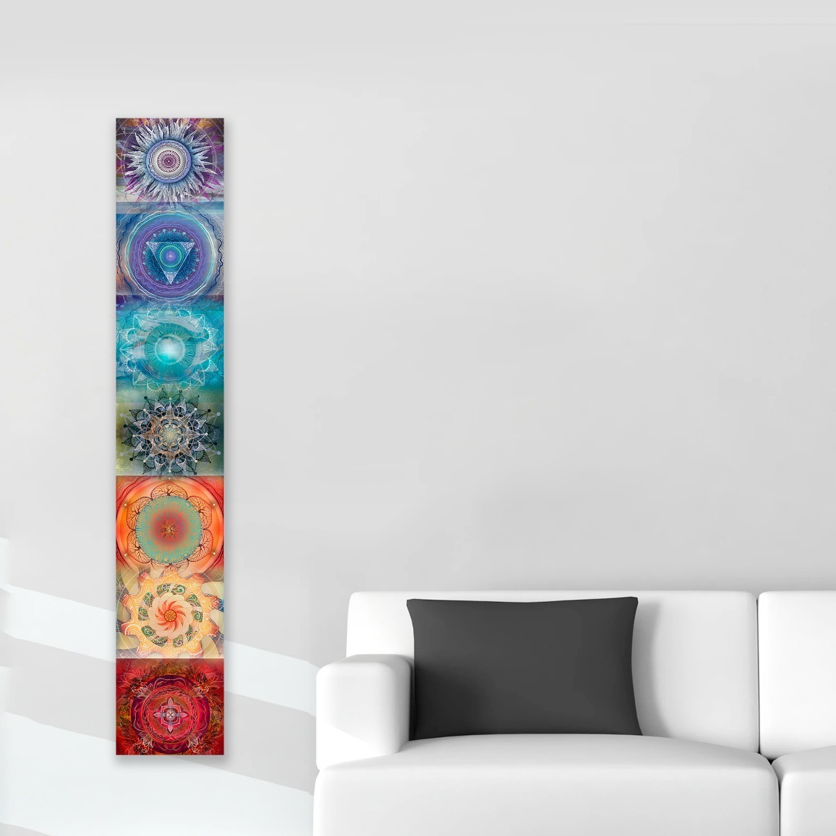 Foto 4 pulgar | Chakras Cuadro Canvas Montado Enmarcado Flotante
