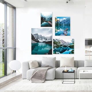 Foto 2 | Cuadros Paisajes Modernos Lagos Montañas Viaje Set Canvas Hd