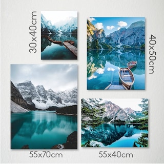 Foto 4 | Cuadros Paisajes Modernos Lagos Montañas Viaje Set Canvas Hd
