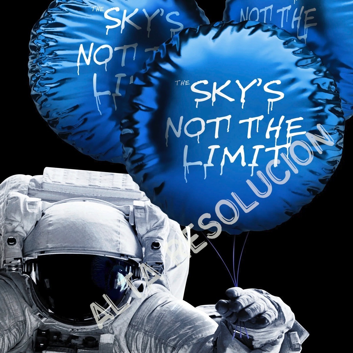 Foto 3 pulgar | Cuadro Astronauta Globos Espacio No Limit Canvas Hd 140x100