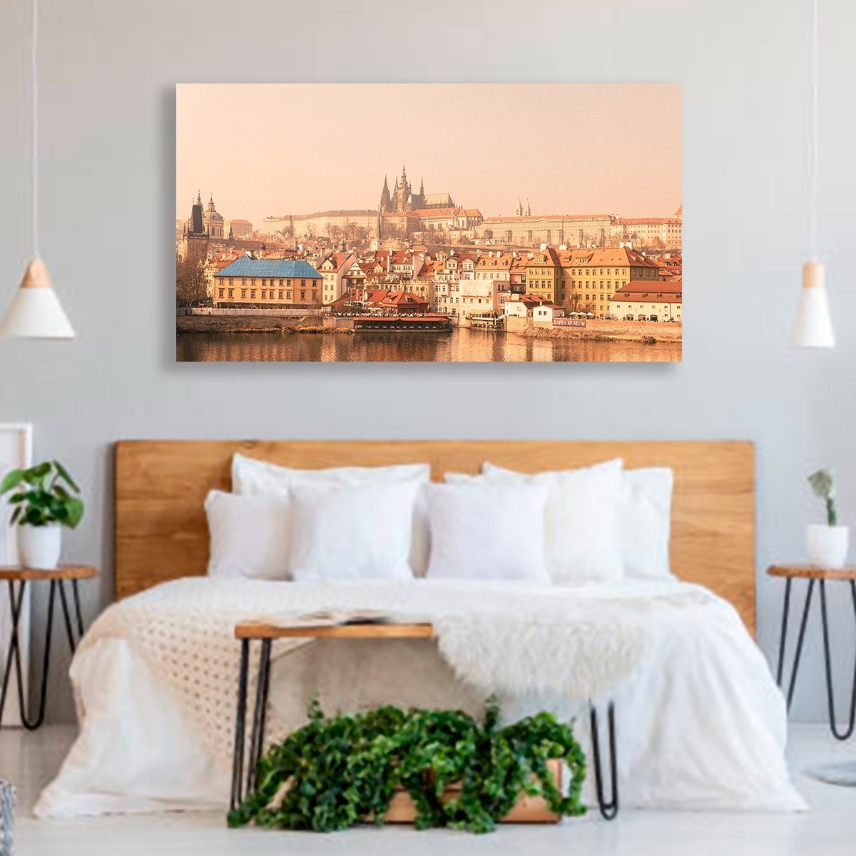 Foto 4 | Cuadro Castillo De Praga Vintage Sala Recamara Canvas Ciudad