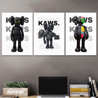 Foto 1 | Cuadros Kaws Hyperbeast Figure Minimalist Urban Set 3 Canvas