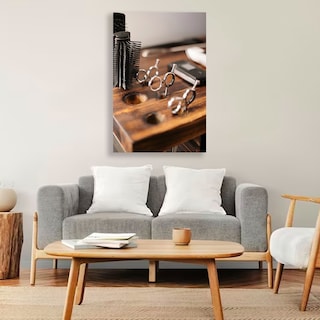 Foto 4 | Cuadro Tijeras Barberia Vintage Canvas Grueso 80x120cm