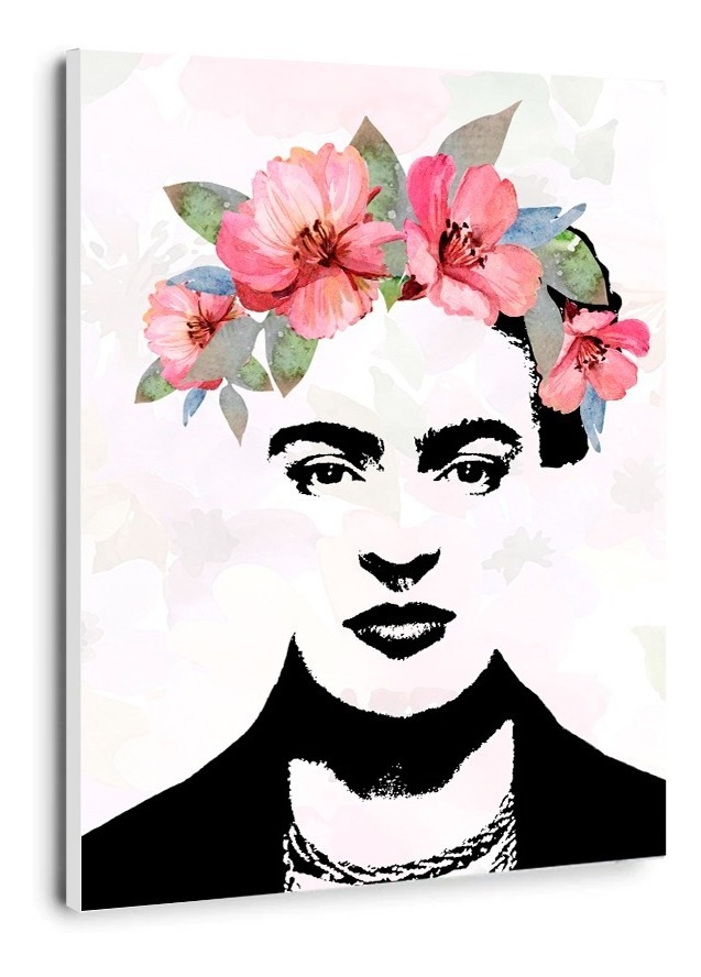 Cuadro Frida Flores Moderno Canvas Grueso 70x90cm