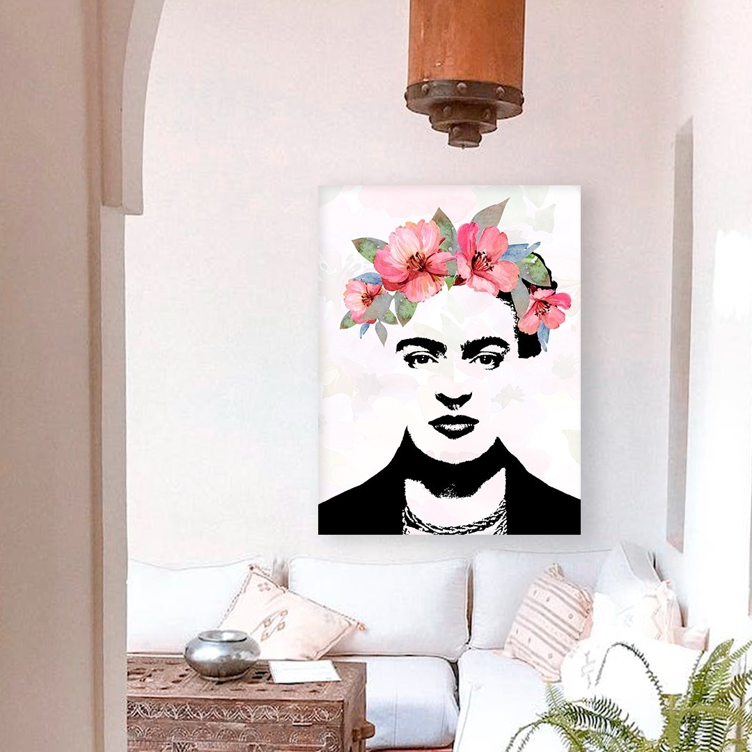 Foto 5 | Cuadro Frida Flores Moderno Canvas Grueso 70x90cm