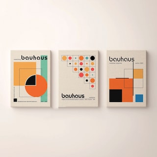 Foto 1 | Set Cuadros Canvas Bauhaus Arte Moderno Minimalist Geometric