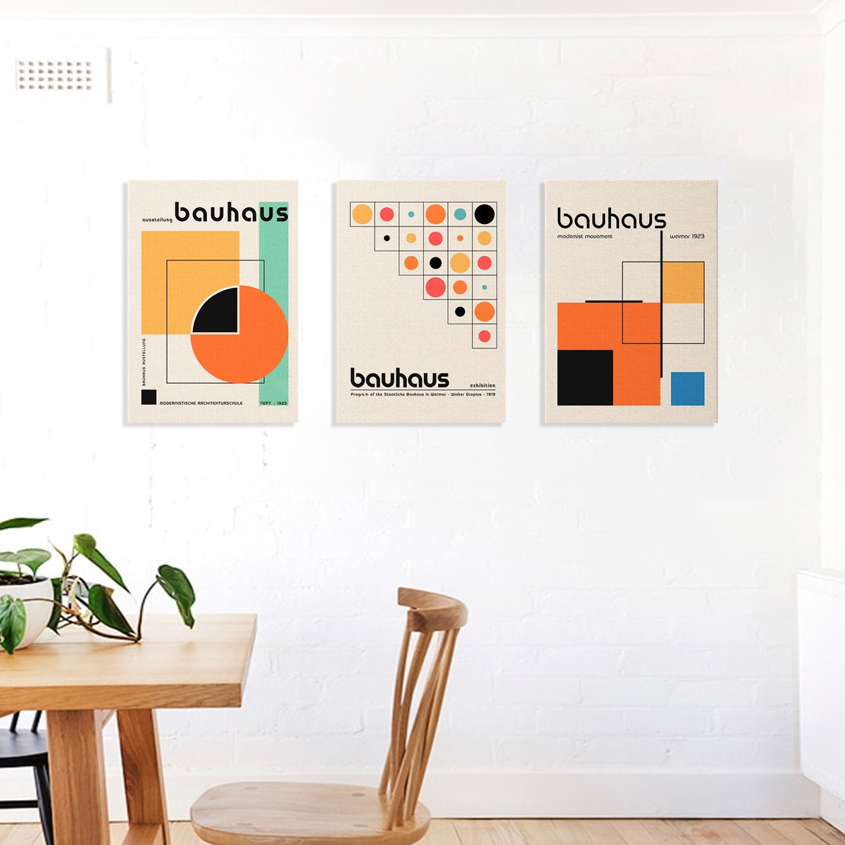 Foto 2 | Set Cuadros Canvas Bauhaus Arte Moderno Minimalist Geometric