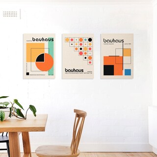 Foto 2 | Set Cuadros Canvas Bauhaus Arte Moderno Minimalist Geometric