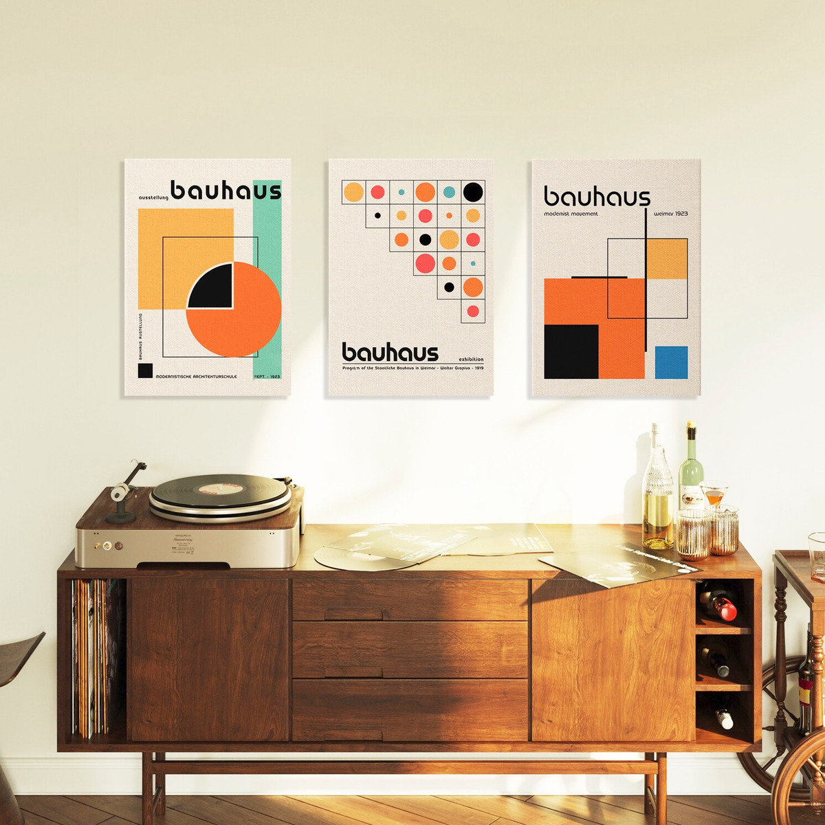 Foto 6 pulgar | Set Cuadros Canvas Bauhaus Arte Moderno Minimalist Geometric