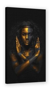 Foto 2 | Cuadro Canvas Decorativo Mujer Africana Moderno 100x55cm Color Ocres Y Negro