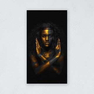 Foto 3 | Cuadro Canvas Decorativo Mujer Africana Moderno 100x55cm Color Ocres Y Negro