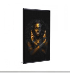 Foto 5 | Cuadro Canvas Decorativo Mujer Africana Moderno 100x55cm Color Ocres Y Negro