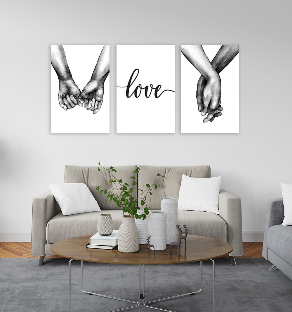 Foto 4 pulgar | Set Cuadros Decorativos Pareja Amor Moderno, Sala, Recamara