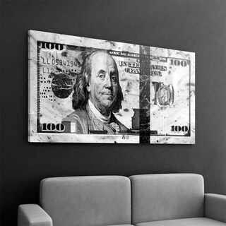 Foto 1 | Cuadro Decorativo Billete 100 Dolares En Canvas Con Bastidor Color Mármol