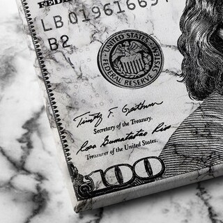 Foto 3 | Cuadro Decorativo Billete 100 Dolares En Canvas Con Bastidor Color Mármol