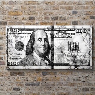 Foto 4 | Cuadro Decorativo Billete 100 Dolares En Canvas Con Bastidor Color Mármol