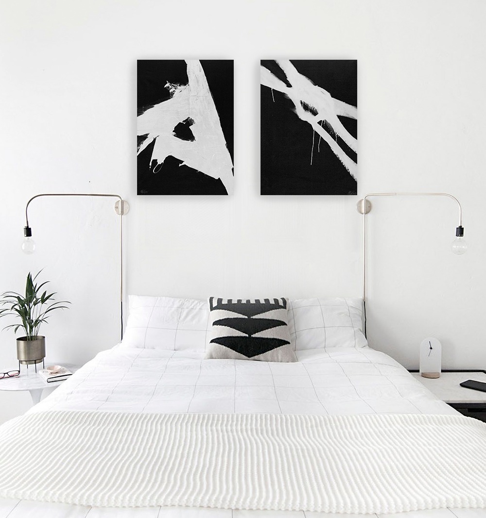 Foto 1 | Set 2 Cuadros Decorativos Moderno Minimalista Blanco Y Negr