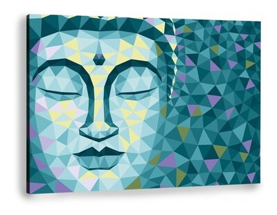 Foto 1 | Cuadro Canvas Decorativo Buda Moderno Abstracto Minimalista Canvas No Sintetico De Galeria Color Azul