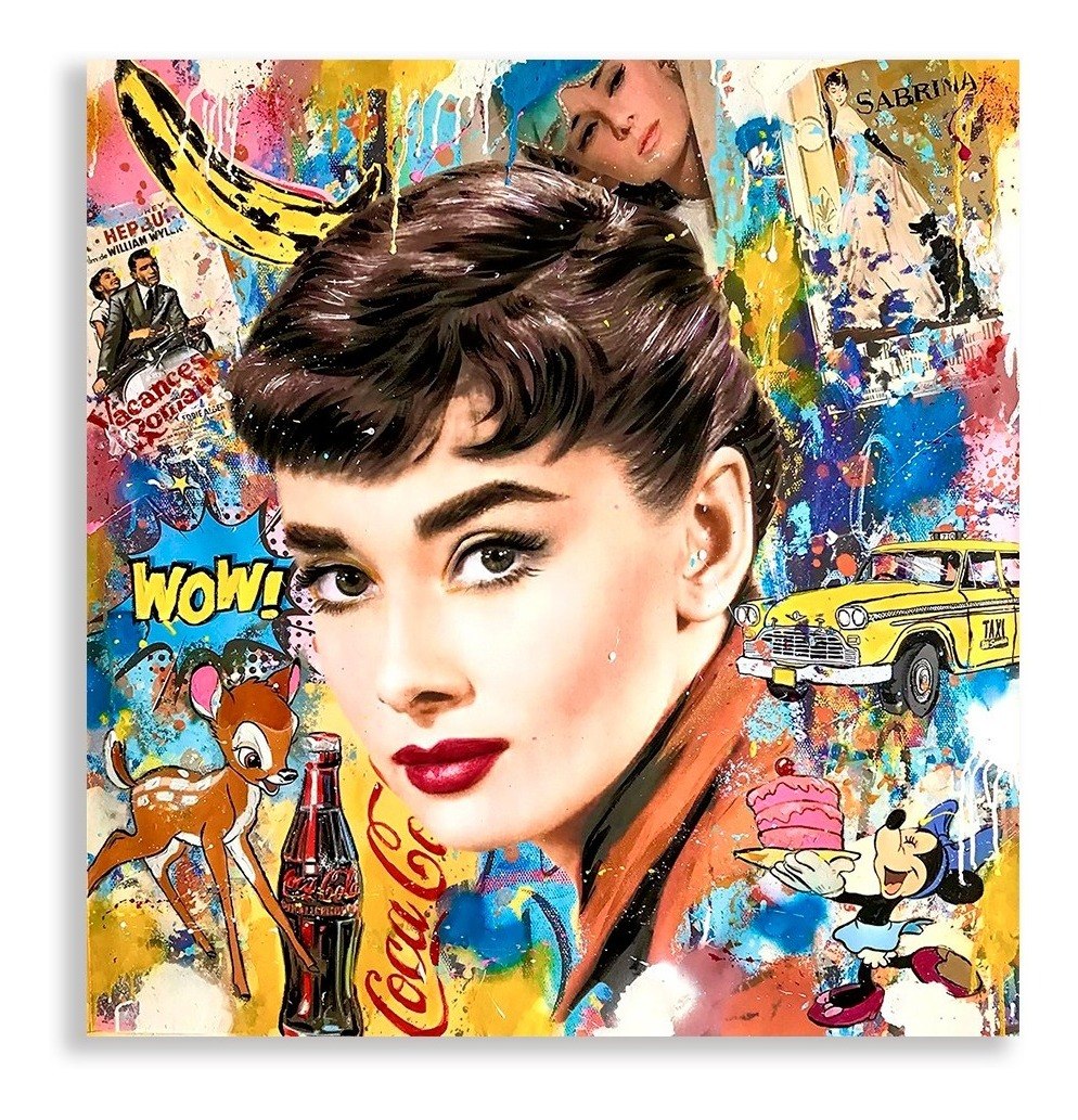 Foto 2 pulgar | Cuadro Decorativo Audrey Hepburn Grafiti Para Estética Sala