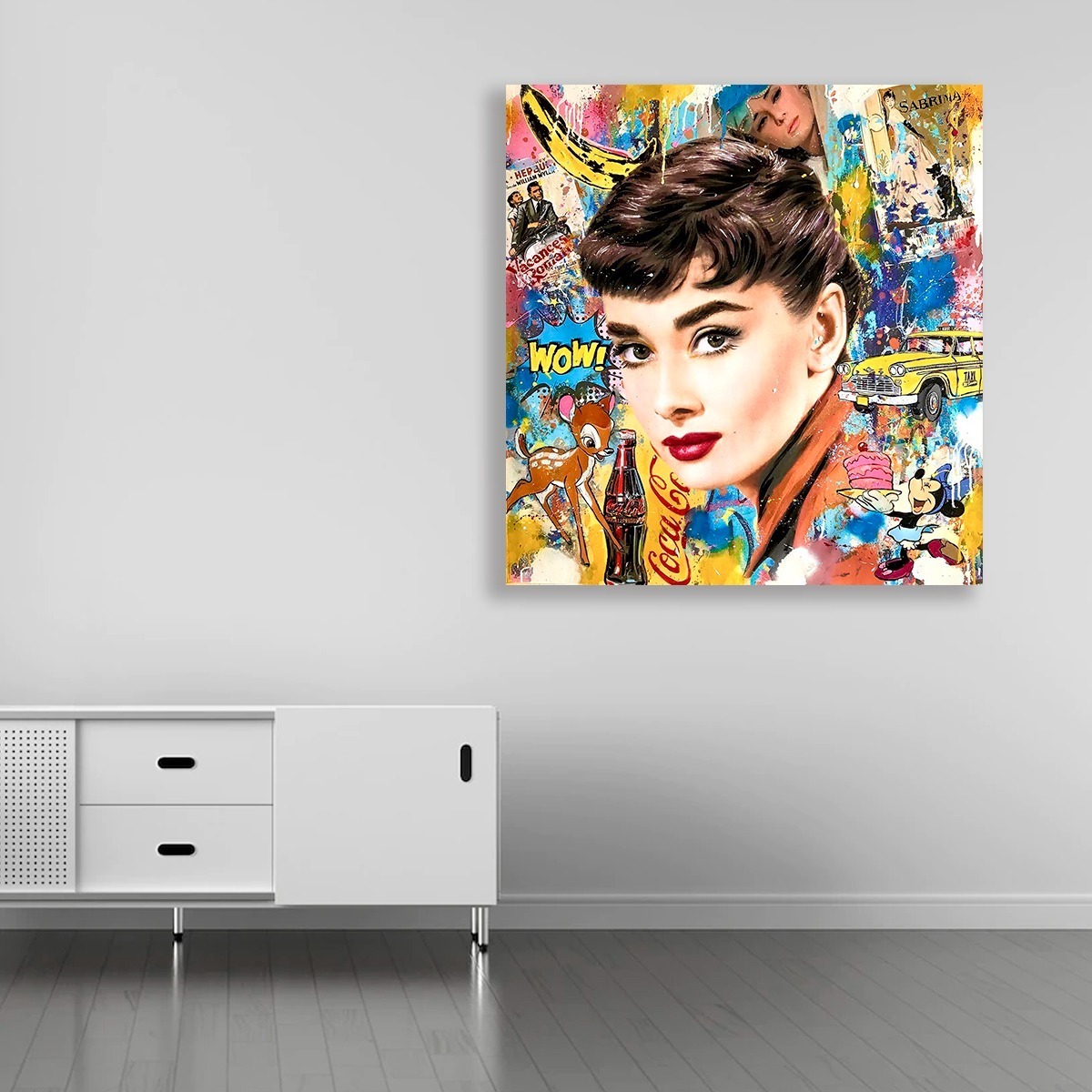 Foto 4 pulgar | Cuadro Decorativo Audrey Hepburn Grafiti Para Estética Sala