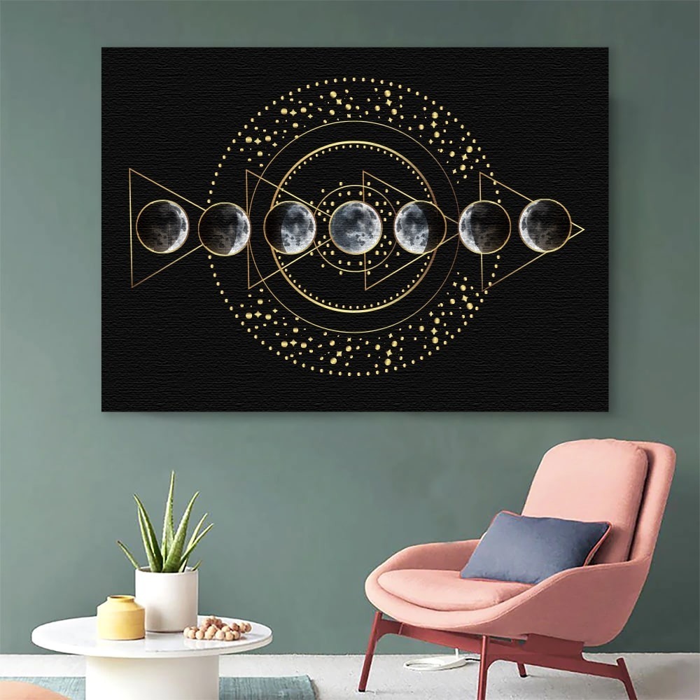 Foto 3 pulgar | Fases De La Luna Boho Cuadro Decorativo En Lienzo Canvas Hd