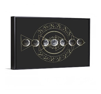 Foto 5 | Fases De La Luna Boho Cuadro Decorativo En Lienzo Canvas Hd