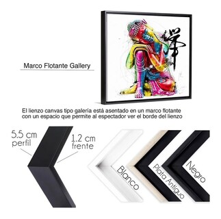 Foto 3 | Cuadro Canvas Buda Color En Lienzo No Sintetico Listo Para C Color Multicolor Armazón Bastidor