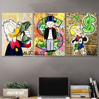 Foto 1 | Cuadros Alec Monopoly Money Arte Canvas 25x35 Cm Con Marco