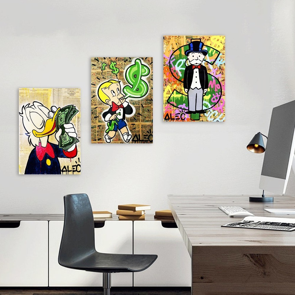 Foto 4 pulgar | Cuadros Alec Monopoly Money Arte Canvas 25x35 Cm Con Marco