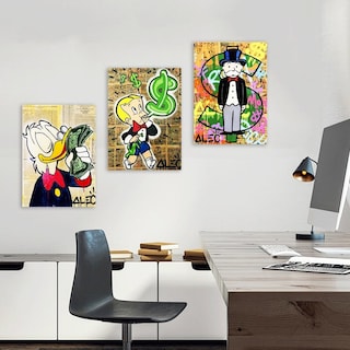 Foto 3 | Cuadros Alec Monopoly Money Arte Canvas 25x35 Cm Con Marco