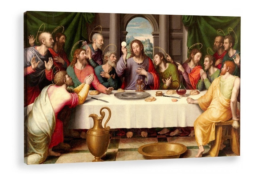 Foto 1 | Cuadro Ultima Cena Con Nombres Apostoles En Lienzo Canvas Color Multicolor