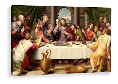 Foto 1 | Cuadro Ultima Cena Con Nombres Apostoles En Lienzo Canvas Color Multicolor