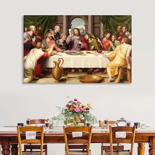 Foto 2 | Cuadro Ultima Cena Con Nombres Apostoles En Lienzo Canvas Color Multicolor