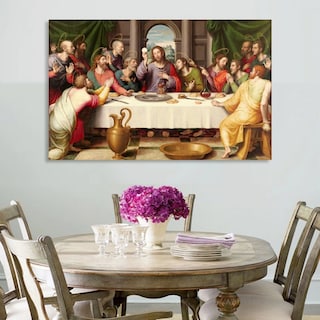 Foto 3 | Cuadro Ultima Cena Con Nombres Apostoles En Lienzo Canvas Color Multicolor