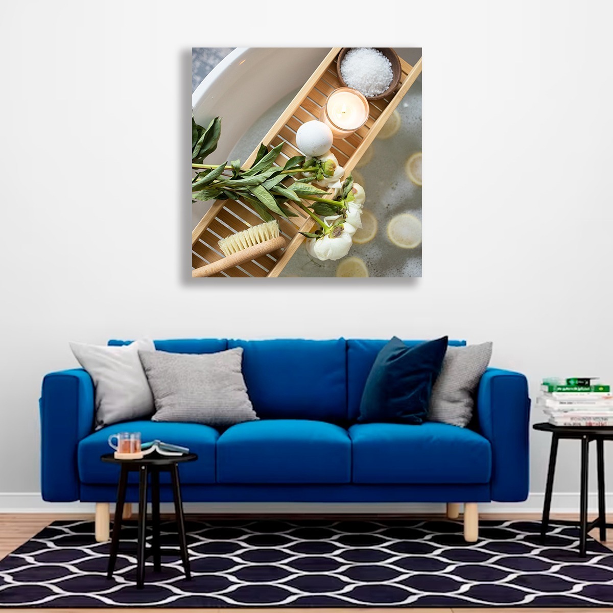 Foto 5 pulgar | Cuadro Spa Vela Sales De Baño Canvas Grueso 90x90cm