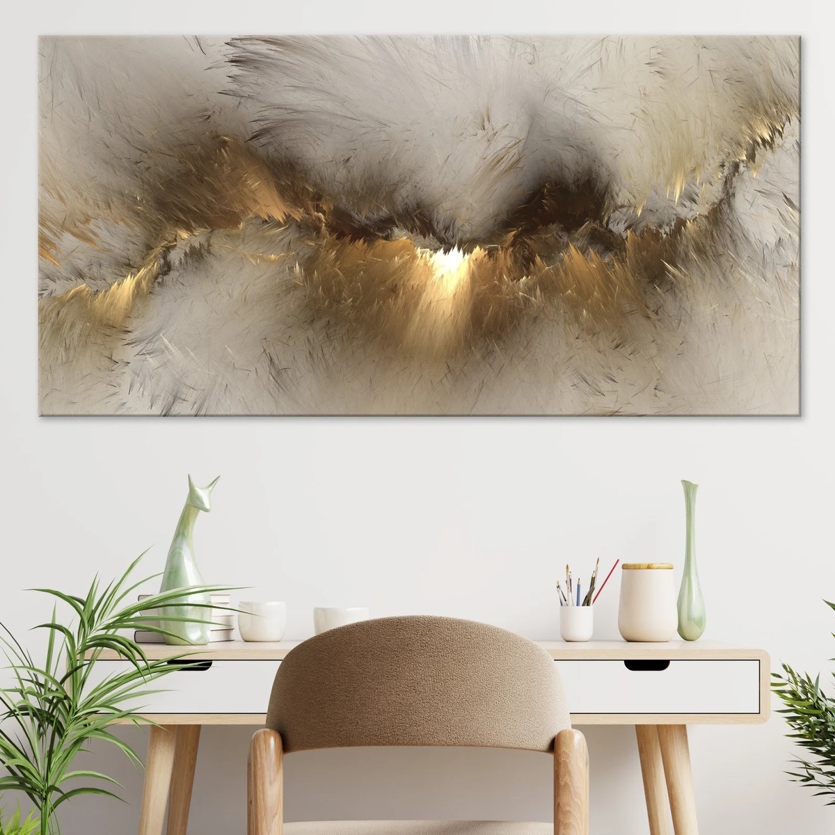 Foto 4 pulgar | Cuadro Abstracto Canvas Salacomedor 140x70cm Con  Marco