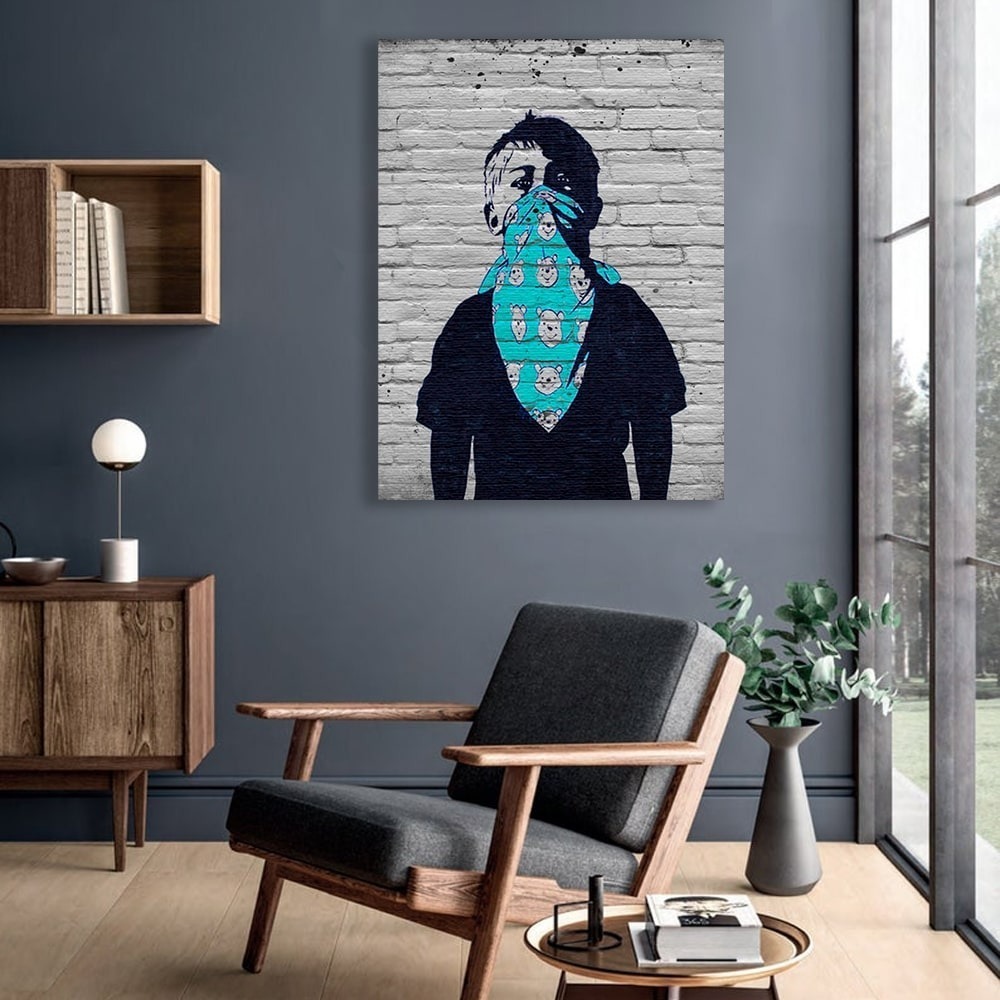 Cuadro Banksy Distanciamiento Social En Canvas Graffiti
