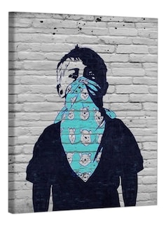 Foto 2 | Cuadro Banksy Distanciamiento Social En Canvas Graffiti